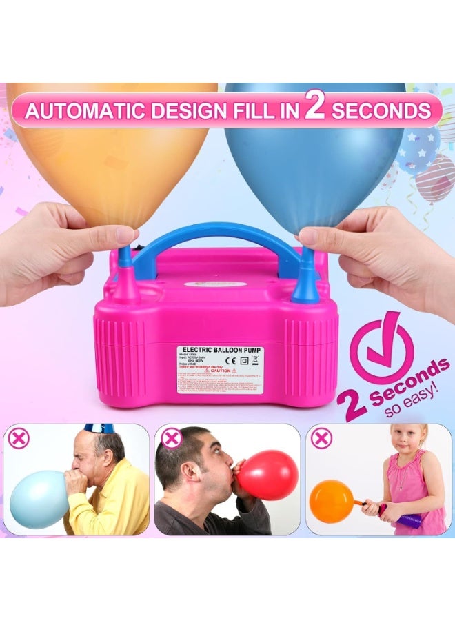 Trendigo Electric Balloon Pump for Party Decoration – Dual Nozzle Portable Balloon Air Inflator with UAE Plug & Balloon Tying Tool, Fast Balloon Blower Machine for Birthday, Wedding & Event Decor, Pink & Blue - Image 5